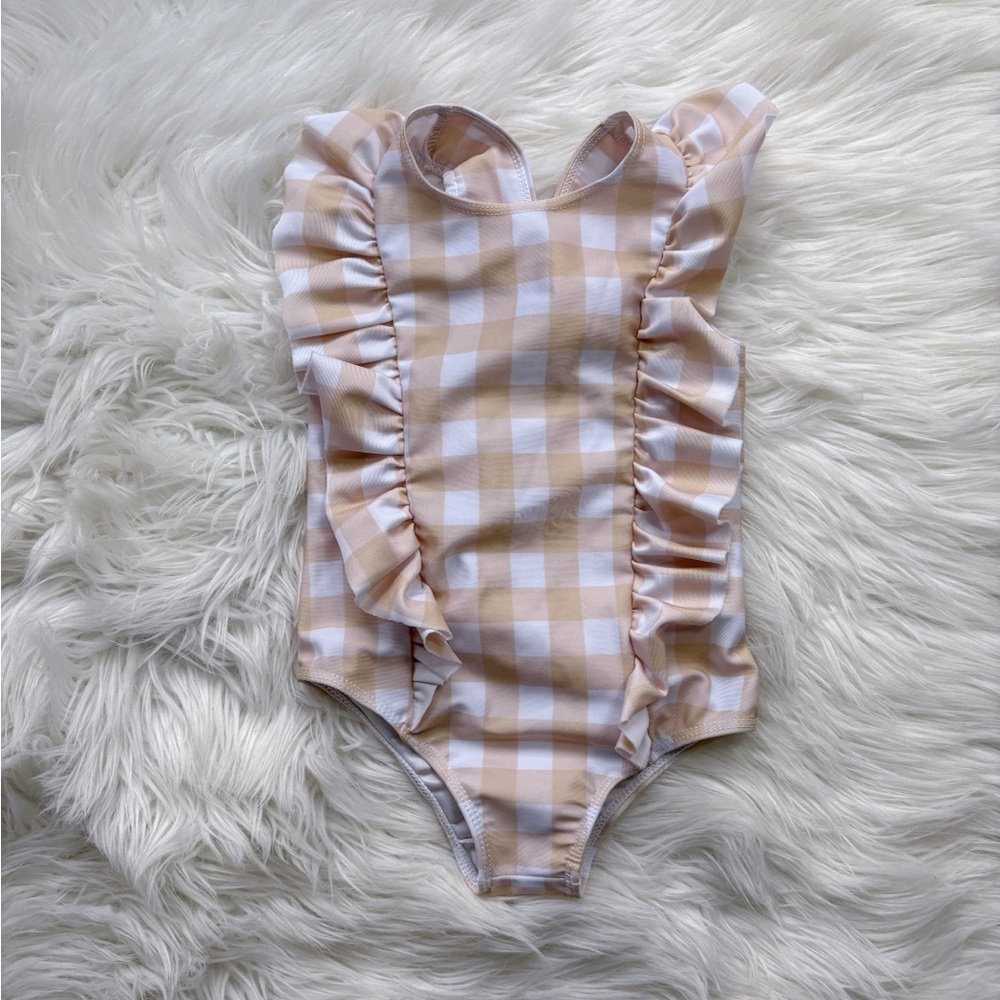 Cute gingham bathing suit with ruffles